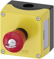 3su1801-0nn00-2aa2 Siemens SIRIUS ACT 3SU18 Series Key Release Emergency Stop Push Button, Surface Mount, 1 NO + 1 NC, IP66, IP67, IP69