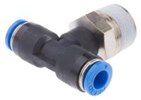 qst-38-6 Festo QS Series Tee Threaded Adaptor, Push In 6 mm to Push In 6 mm, Threaded-to-Tube Connection Style, 190670