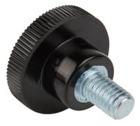 702-7544 RS PRO Black Knurled Clamping Knob, M6, Threaded Stud