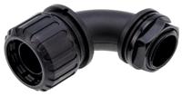 xf20m20c90 Adaptaflex 90° Elbow, Conduit Fitting, 20mm Nominal Size, M20, Nylon 66, Black IP65 rating