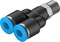 qsy-18-6 Festo QSY Series Y Fitting, Push In 6 mm to Push In 6 mm, Threaded-to-Tube Connection Style, 153139