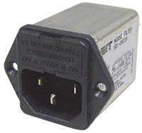 rir206c2h Roxburgh EMC 6A, 250 V ac Male Panel Mount IEC Filter RIR206C2H, Tab 2 Fuse