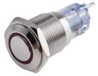 811-8455 RS PRO Illuminated Push Button Switch, Momentary, Panel Mount, 16mm Cutout, SPDT, Red LED, 250V ac, IP65, IP67