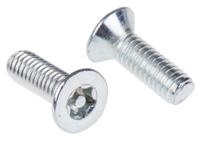 482-8183 RS PRO Bright Zinc Plated Countersunk Steel Tamper Proof Security Screw, M4 x 12mm
