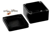 1590z100bk Hammond 1590Z Series Black Die Cast Aluminium Alloy Enclosure, IP68, Flanged, Black Lid, 75 x 80 x 52mm