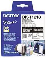 dk11218 Brother White Black Print Label Roll, 1000Per Roll Qty