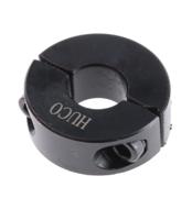 046201010 Huco Shaft Collar, Two Piece, Clamp Screw, Bore 10mm, OD 24mm, W 9mm, Steel