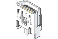 5000750517 Molex Straight, Through Hole, Socket Type Mini B USB Connector