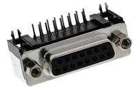 119998-3056 ITT Cannon ZD 15 Way Right Angle Through Hole D-sub Connector Socket, 2.74mm Pitch
