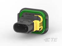 1-1703841-1 TE Connectivity, HDSCS Automotive Connector Socket Black Flange Mount 2 Way