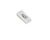 531-07857-hobs85-pvc-wh HellermannTyton HODS85 Slide On Cable Markers, Black on White, Pre-printed "6", 1.8 → 6.3mm Cable, 531-07857