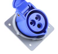 2cma170004r1000-216ram6 Amphenol Industrial, Easy & Safe IP44 Blue Panel Mount 2P + E Right Angle Industrial Power Socket, Rated At 16A, 230 V