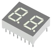 da04-11surkwa DA04-11SURKWA Kingbright 2 Digit 7-Segment LED Display, CA Red 54 mcd RH DP 10mm