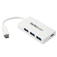 hb30c3a1cfbw StarTech.com 4 Port USB 3.0 USB A, USB C  Hub, USB Powered, 75 x 40 x 13mm