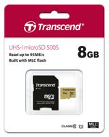 ts8gusd500s Transcend 8 GB MicroSDHC Micro SD Card, Class 10, UHS-I U1, UHS-I U3, V30