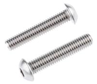 797-6112 RS PRO Stainless Steel Hex Socket Button Screw, ISO 7380, M8 x 40mm