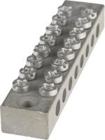 425-550 RS PRO 8-Way Double Screw Earth Terminal Block, 0 → 16 AWG Wire, Screw Down, Brass Housing
