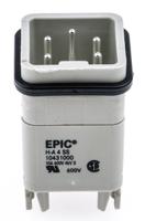 10431000 EPIC Heavy Duty Power Connector Insert, 10A, Male, H-A Series, 4 Contacts