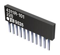 4308r-102-102lf Bourns, 4300R 1kΩ ±2% Isolated Resistor Array, 4 Resistors, 1W total, SIP, Pin