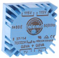 70000k Nuvotem Talema 115 V ac, 230 V ac, 2 x 7V ac Toroidal Transformer, 1.6VA 2 Output