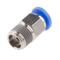 916-0707 RS PRO Straight Threaded Adaptor, R 1/8 Male to Push In 4 mm, Threaded-to-Tube Connection Style