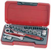 t1424 Teng Tools 24-Piece Metric 1/4 in Standard Socket/Bit Set with Ratchet, 6 point; Hex Bit; Phillips Bit; Slotted Bit;
