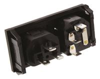 bzh11z000000 Bulgin C13, C14 Snap-In IEC Connector Male, 10A, 250 V, Fuse Size 5 x 20mm