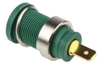 972355104 Hirschmann Test & Measurement Green Female Banana Socket, 4 mm Connector, Tab Termination, 25A, 1000V ac/dc, Gold