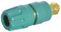 930103704 Hirschmann Test & Measurement 35A, Green Binding Post With Brass Contacts and Gold Plated - 8mm Hole Diameter