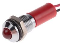 723-9448 RS PRO Red Panel Mount Indicator, 12V dc, 8mm Mounting Hole Size, Lead Wires Termination, IP67