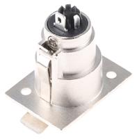 548-9111 RS PRO Panel Mount XLR Connector, Female, 4 Way, Silver Plating