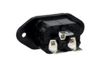 px058063 Bulgin C14 Panel Mount IEC Connector Male, 10A, 250 V