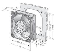 4650n ebm-papst 4000 N Series Axial Fan, 230 V ac, AC Operation, 160m³/h, 19W, 83mA Max, IP20, 119 x 119 x 38mm
