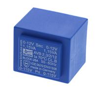 avb23212 Block 12V ac 2 Output Through Hole PCB Transformer, 2.3VA