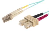 121-3925 RS PRO LC to SC Duplex Multi Mode OM3 Fibre Optic Cable, 900μm, Blue, 3m