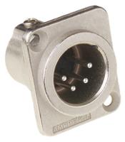 ac4mdz Amphenol Industrial Panel Mount XLR Connector, Male, 4 Way, Silver Plating