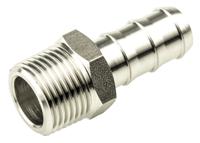 1823-10-17 Legris Stainless Steel Pipe Fitting, Straight Hexagon Tailpiece Adapter, Male R 3/8in x Male