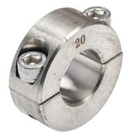 145-641 RS PRO Shaft Collar, Two Piece, Clamp Screw, Bore 20mm, OD 40mm, W 15mm, Stainless Steel 304