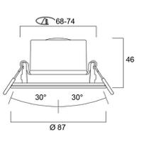 90024 Sylvania LED Spotlight, 240 V, 87 x 46 mm, 4.8 W