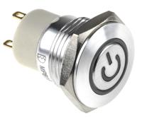 175-9715 RS PRO Illuminated Push Button Switch, Momentary, Panel Mount, 16mm Cutout, SPST, Blue, Red LED, 36V dc, IP67