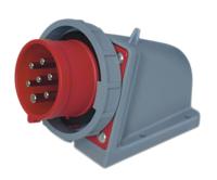 2451697-7 Scame, Optima IP67 Red Wall Mount 6P + E Right Angle Industrial Power Plug, Rated At 16A, 415 V