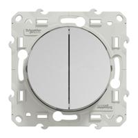 s530214 Schneider Electric Grey Rocker Switch, 2 Way, 2 Gang, Odace