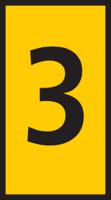 561-01634-wic1-3-pa66-ye HellermannTyton WIC Snap On Cable Markers, Yellow, Pre-printed "3", 2 → 2.8mm Cable, for Cables and Wires,