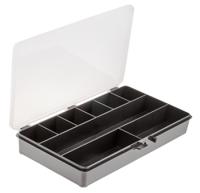 132442 Raaco 9 Cell Black PP Compartment Box, 41mm x 271mm x 173mm