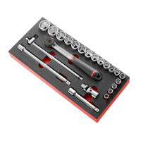 modms161-212u Facom 22-Piece Imperial 1/2 in Standard Socket Set with Ratchet, 12 point