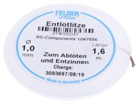 2716100037 Felder Lottechnik 27.161 1.6m Desoldering Braid, Width 1mm