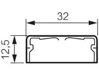 0-300-15 Legrand DLP White Mini Trunking - Closed Slot, W12.5 mm x D32mm, L2m, Plastic