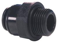 pm011002e John Guest PM Series Straight Threaded Adaptor, R 1/4 Male to Push In 10 mm, Threaded-to-Tube Connection Style