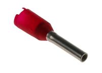 9021950000 Weidmuller Insulated Crimp Bootlace Ferrule, 8mm Pin Length, 1.4mm Pin Diameter, 1mm² Wire Size, Red