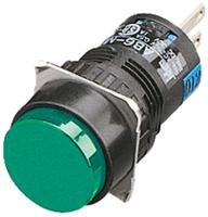 ab6m-m1p-g Idec Push Button Switch, Momentary, Panel Mount, 16.2mm Cutout, SPDT, 250V ac/dc, IP65